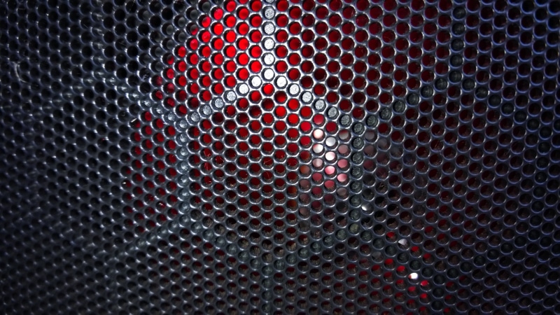 red, protection, metal grate, grate, close-up, textured effect, no people, speaker, sound, perforation, geometric shape, shape, black color, full frame
