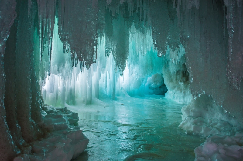 Ice, cave, the grotto, stalagmites, 1080P, stalactites, Emi, light