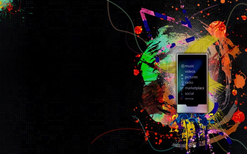 zune, illuminated, decoration, paint, western script, multi colored, indoors, computer network, communication, wireless technology, copy space, creativity