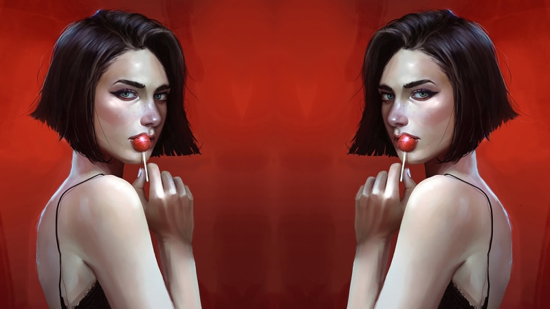 1080P, Girl Band, 00111 (Artist), artwork, wallhaven, 88 Girl, red