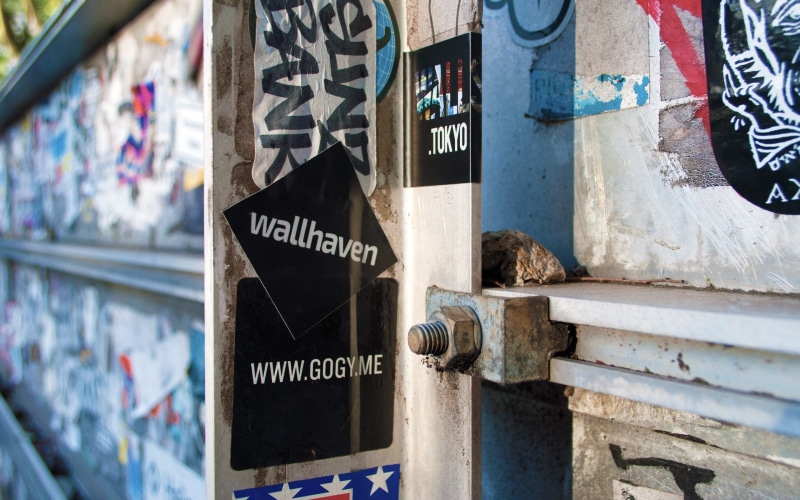 script, creativity, wall, building, wall - building feature, wallhaven sticker bomb graffiti, sign, poster, art and craft, day, text, architecture, 2K