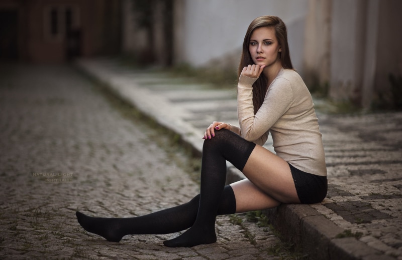 adult, stockings, outdoors, one person, thigh-highs, hairstyle, leisure activity, clothing, young women, beautiful woman, 1080P, young adult, model, beauty
