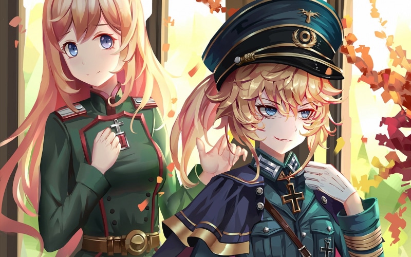 Tanya Degurechaff, Youjo Senki, Viktoriya Ivanovna Serebryakov, anime girls, 1080P