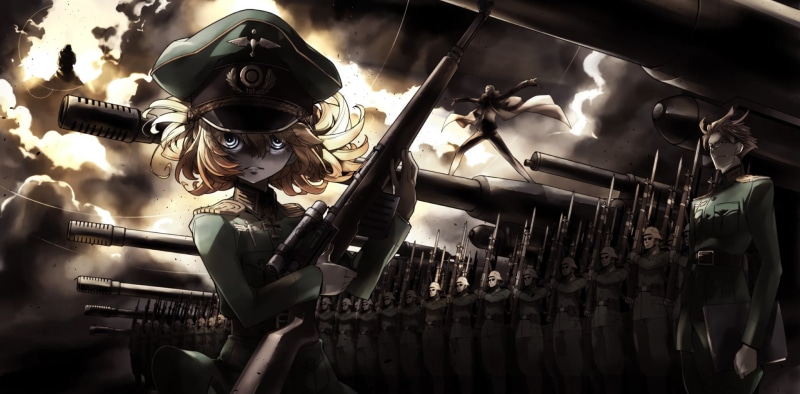 Tanya Degurechaff, woman, no people, 1080P, protection, protective workwear, indoors, clothing, Anime, illustration, industry, low angle view, metal, equipment