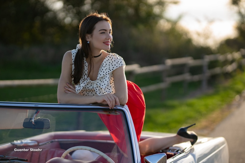 high heels, car, women, Guenter Stoehr, women outdoors, women with cars, 1080P