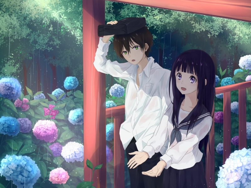 1080P, three quarter length, young adult, beautiful woman, day, plant, real people, females, women, looking at camera, people, young women, Hōtarō Oreki