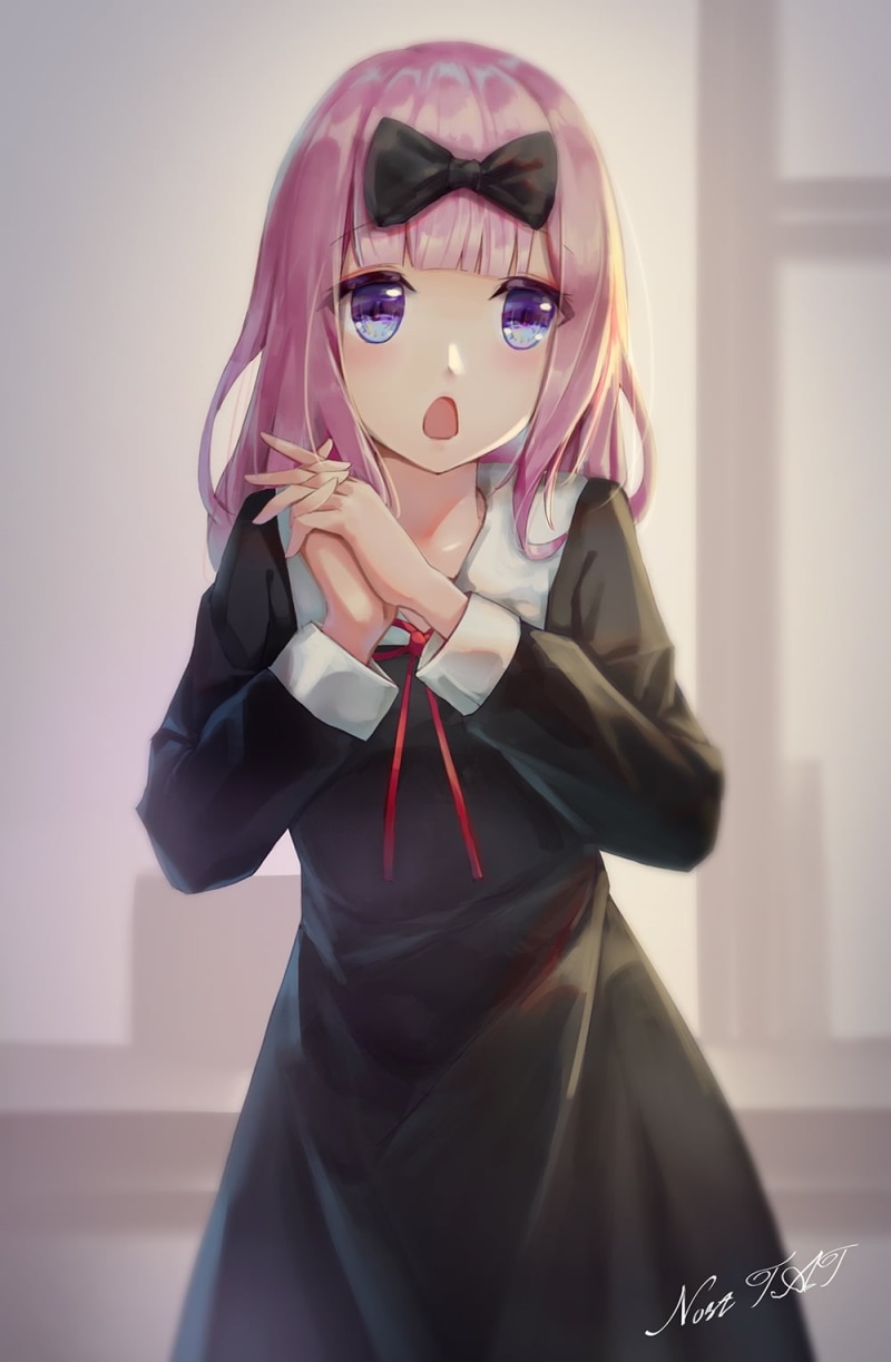 Kaguya-Sama: Love is War, school uniform, Chika Fujiwara, anime girls, pink hair, 720P