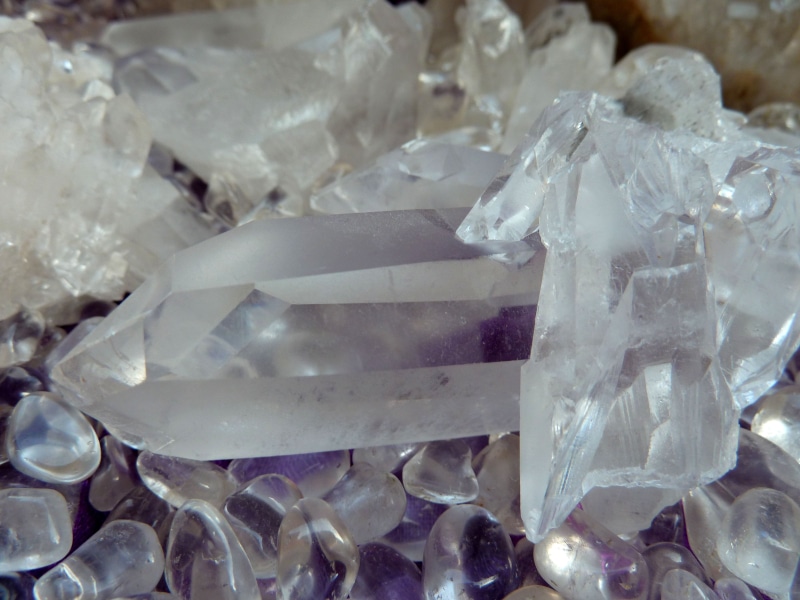 partly cloudy spotty, Crystal, retail, full frame, art, semi-precious gem, bright, white color, plastic bag, stone, healing stone, protective stone, beauty