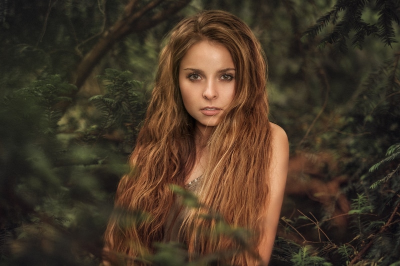women, depth of field, 1080P, Martin Kühn, portrait, long hair
