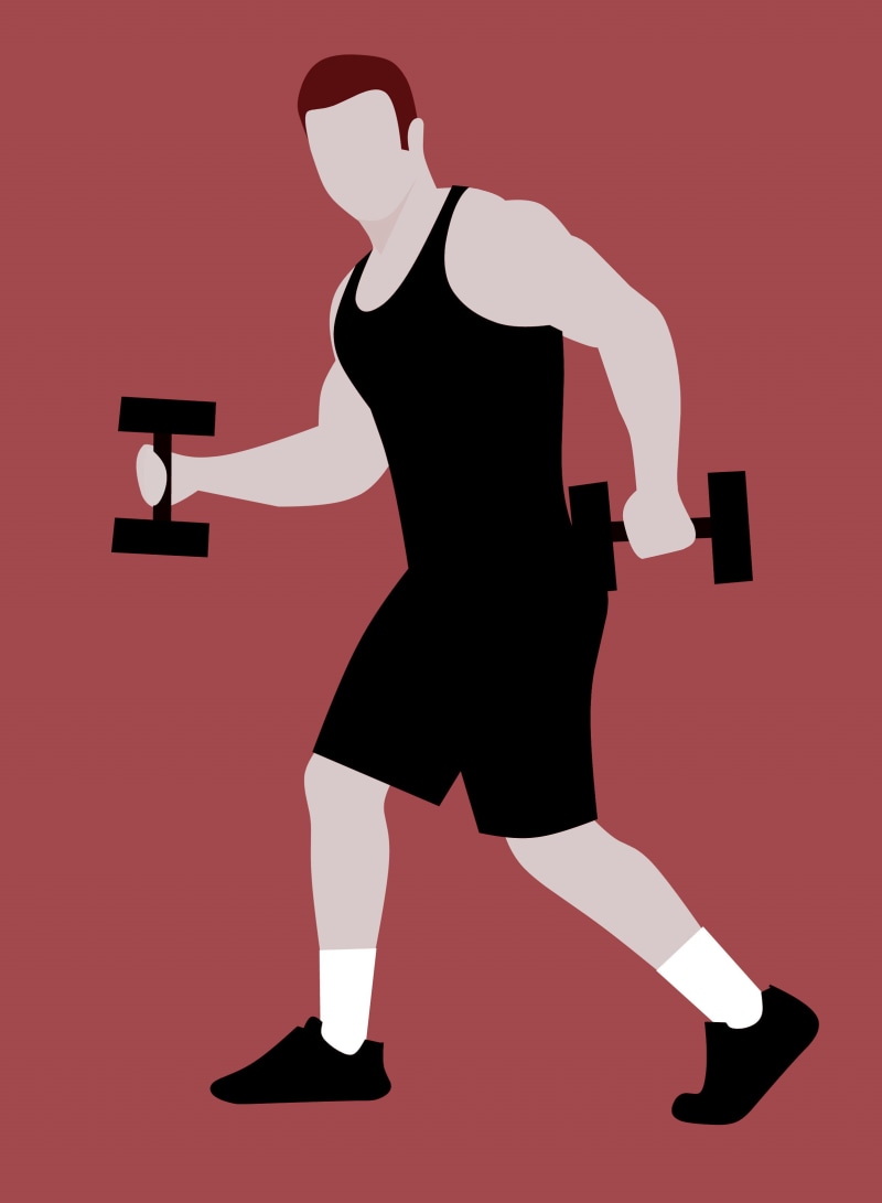 indoors, silhouette, full length, trainer, lifestyles, one person, bodybuilding, weight, leisure activity, health, fashion, power, sport, workout, body
