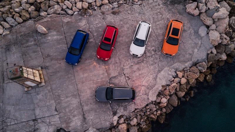 gray cars, grey cars, 2K, white cars, Audi, station wagon, orange cars, Audi RS4 Avant, vehicle, top view, estate, sports car, car, Audi RS4, red cars