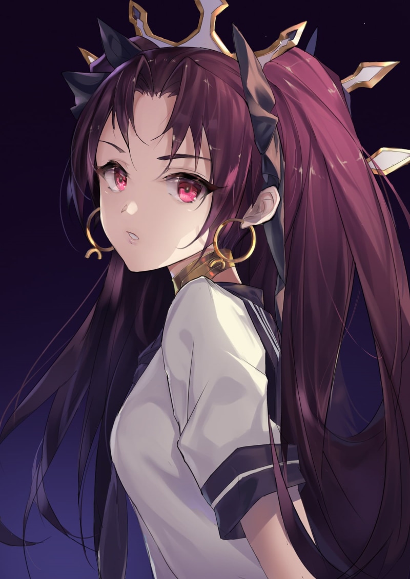 anime girls, Fate/Grand Order, Fate Series, anime, simple background, 720P, school uniform, Ishtar (Fate Grand Order)