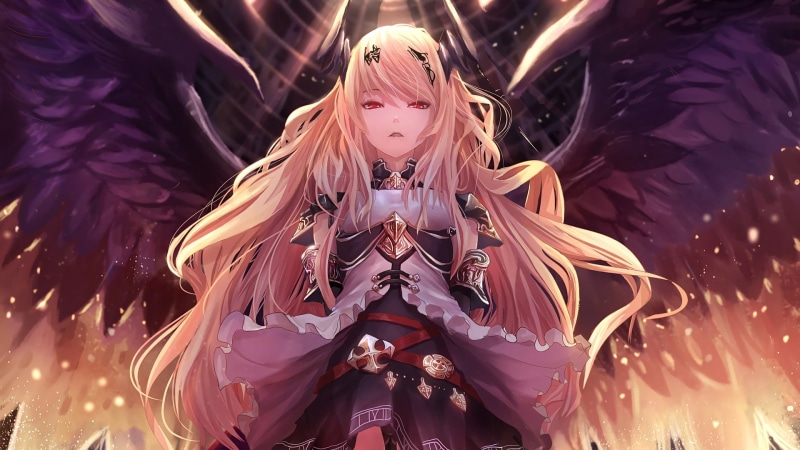 indoors, decoration, haired, craft, illuminated, creativity, christmas, horns, blonde, 1080P, red eyes, anime, no people, Shingeki no Bahamut, christmas decoration