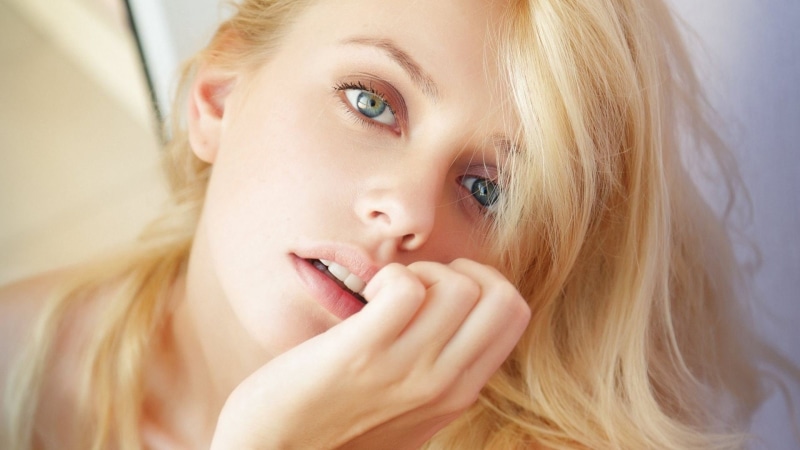 human face, model, headshot, blue eyes, MetArt Magazine, portrait, body part, indoors, blond hair, innocence, looking at camera, hairstyle, women, beauty