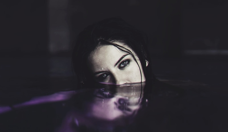 1080P, Aurela Skandaj, indoors, one person, close-up, contemplation, real people, glass, human face, spooky, women, portrait, beauty, front view, beautiful woman