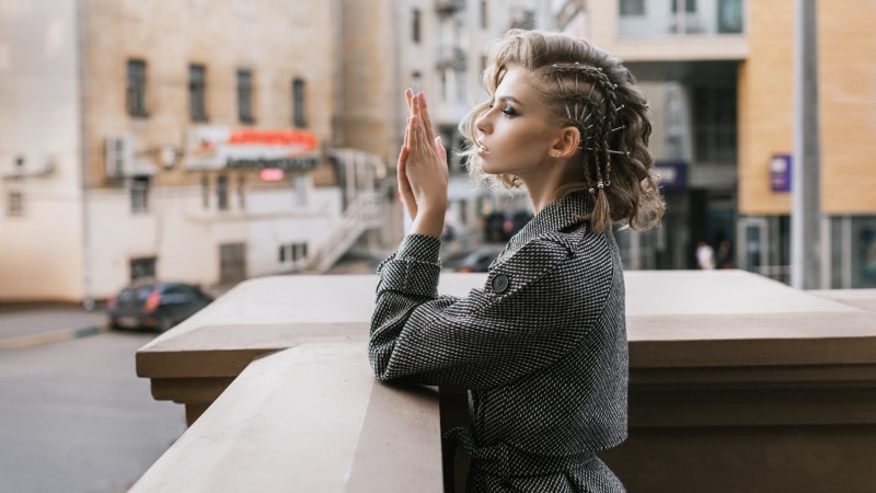 blonde, women outdoors, model, city, women, hands, makeup, urban, smoking, Igor Kondukov, 1080P