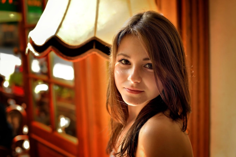 brown eyes, Dana Kareglazaya, women, model, smiling, brunette, 1080P, portrait