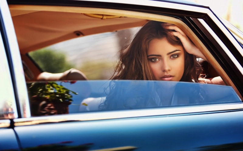 portrait, window, motor vehicle, car, travel, young adult, day, adult, mode of transportation, transportation, Nataniele Ribeiro, looking at camera, sitting