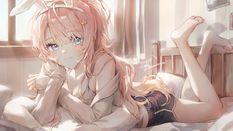 feet in the air, 1080P, Kellymonica02, anime girls, barefoot