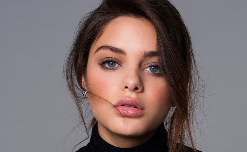 adult, odeya rush 4k background, front view, beauty, portrait, teenager, gray background, young adult, beautiful woman, human face, looking at camera, 4K