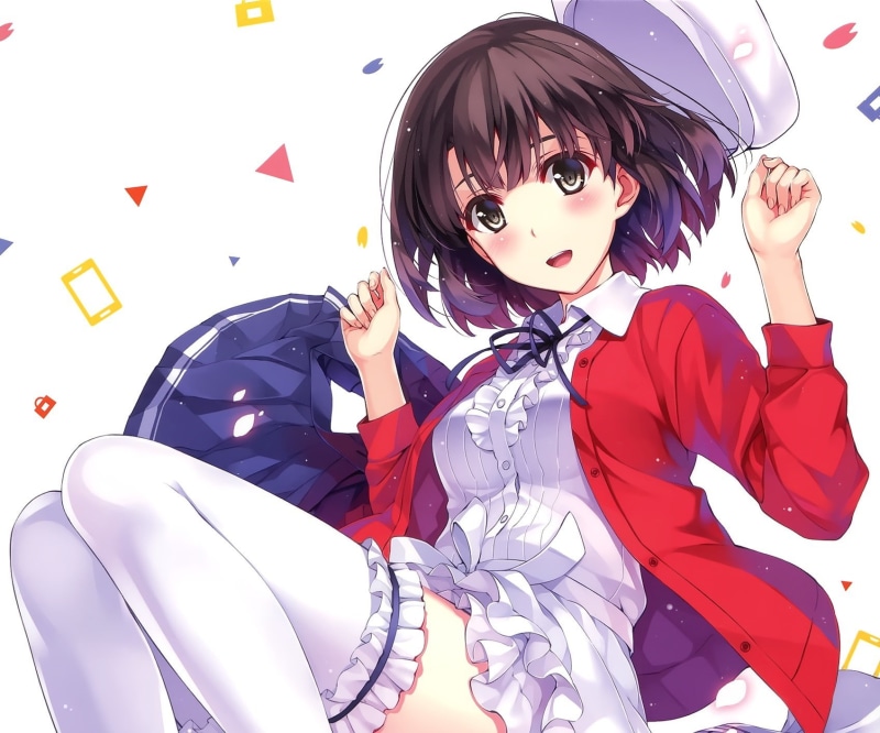 1697x1414, megumi, long, kato, saenai, 720P, anime girls, heroine, white, sleeve, kato megumi, mini, sodatekata, cardigan, dress, girls, female, saenai heroine no sodatekata