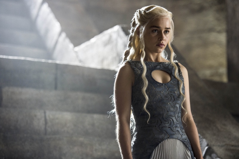 young adult, hair, beautiful woman, actress, pink lipstick, long hair, blond hair, 4K, Game of Thrones, hairstyle, three quarter length, portrait, standing