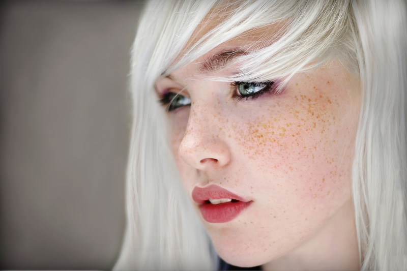 Devon Jade, fashion, depression - sadness, juicy lips, teenager, young adult, human body part, make-up, human face, eye, hairstyle, white hair, women, platinum blonde