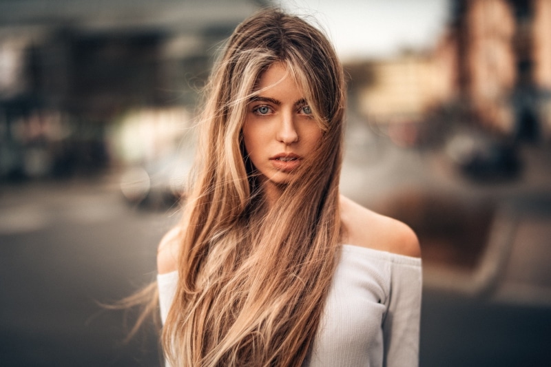 women, 1080P, portrait, blonde, Martin Kühn, depth of field