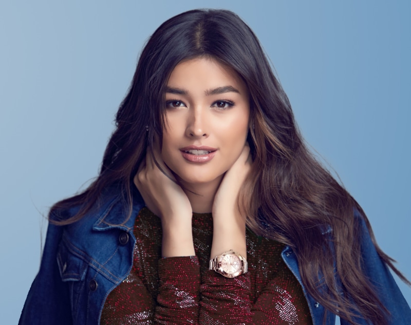 4K, looking at camera, front view, headshot, young women, portrait, hair, hands, brown eyes, Liza Soberano, simple background, fashion model, long hair