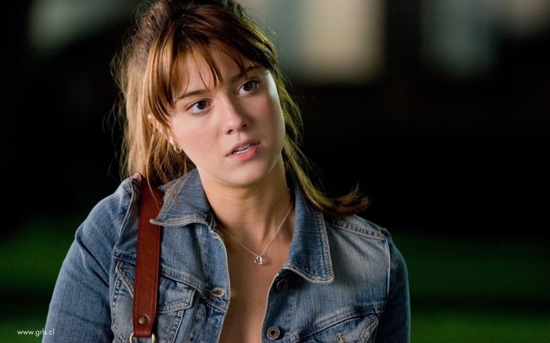 women, offspring, hair, looking at camera, actress, jeans jacket, denim, headshot, focus on foreground, child, front view, Mary Elizabeth Winstead, s, jacket