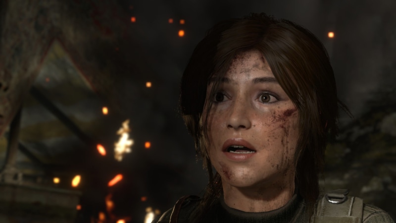 surprised, 1080P, brunette, Lara Croft, looking into the distance, brown eyes, Rise of the Tomb Raider