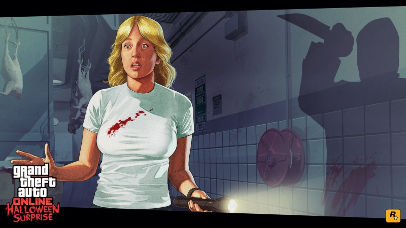  casual clothing, indoors, waist up, adult, Grand Theft Auto V, standing, auto, online, theft, digital, real people, blond hair, Grand Theft Auto V Online