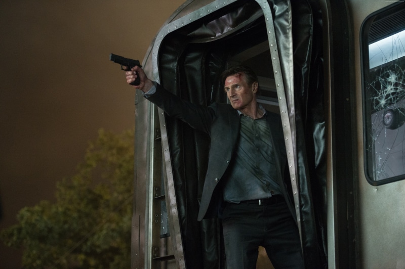 front view, males, men, The Commuter, three quarter length, looking, Liam Neeson, one person, lifestyles, aggression, mature men, 4K, real people, weapon