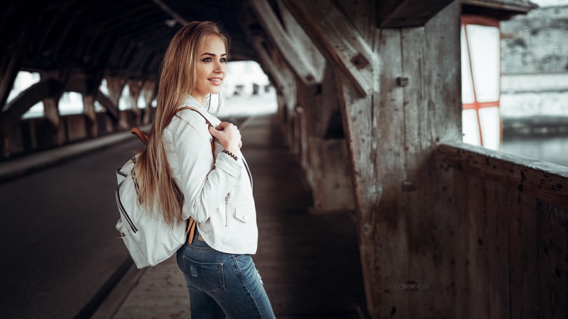 urban, casual clothing, young adult, model, Ivan Gorokhov, positive emotion, architecture, waiting, hairstyle, beauty, smiling, hair, emotion, straight hair