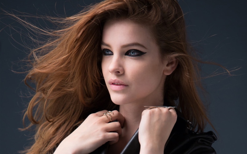 human hair, auburn hair, body part, one person, tousled hair, hairstyle, beauty, looking at camera, redhead, wind, young adult, Barbara Palvin, hair, blue eyes