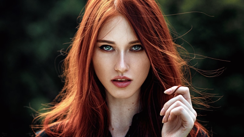 young women, face, Georgy Chernyadyev, beautiful woman, human face, body part, hairstyle, headshot, portrait, beauty, wind, dyed red hair, adult, depth of field