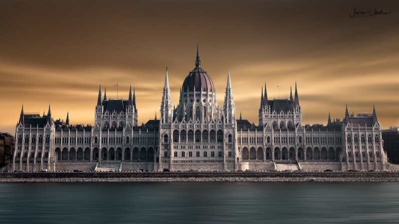 Hungary, no people, Budapest, sunset, river, built structure, architecture, travel, nature, building exterior, water, cloud - sky, travel destinations