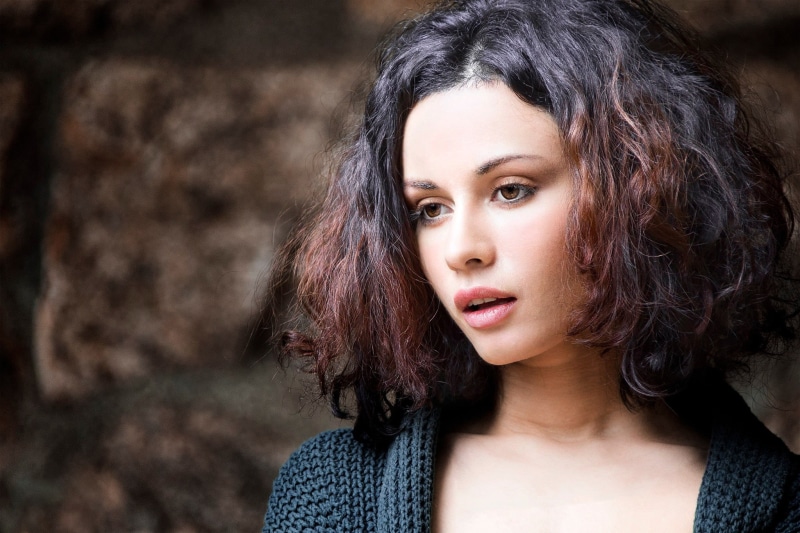 hairstyle, Javier Ullastres, 1080P, bokeh, portrait, model, brunette, makeup, Anastasia Platonova, background, beauty