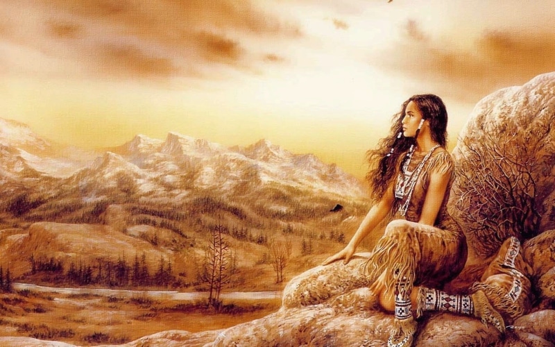 nature, fantasy art, Luis Royo, beauty in nature, full length, rock formation, adult, lifestyles, casual clothing, young women, 720P, rock, solid, hairstyle