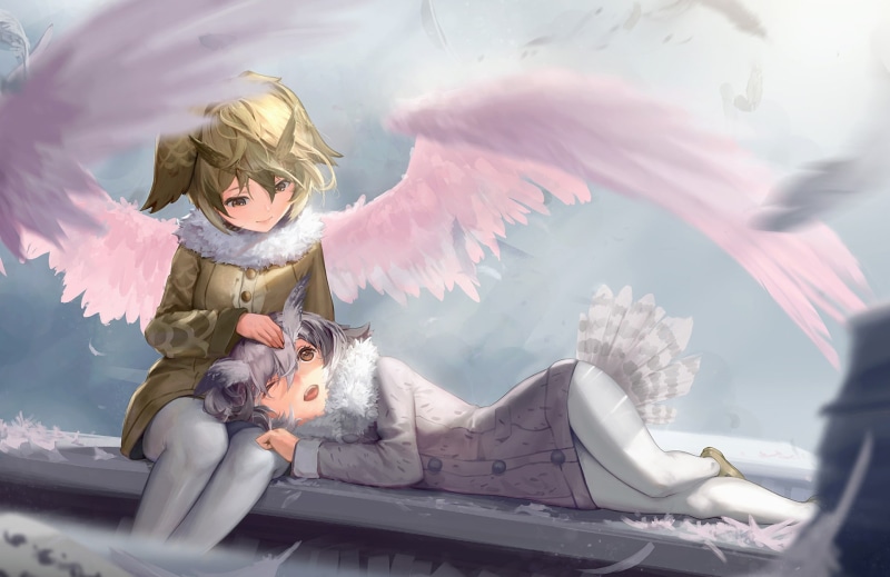 Kemono Friends, Anime, 1080P, Northern White-faced Owl (Kemono Friends), Eurasian Eagle Owl (Kemono Friends)