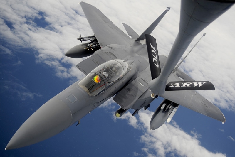 aircraft, McDonnell Douglas F-15E Strike Eagle, Boeing KC-135 Stratotanker, F-15 Eagle, 1080P