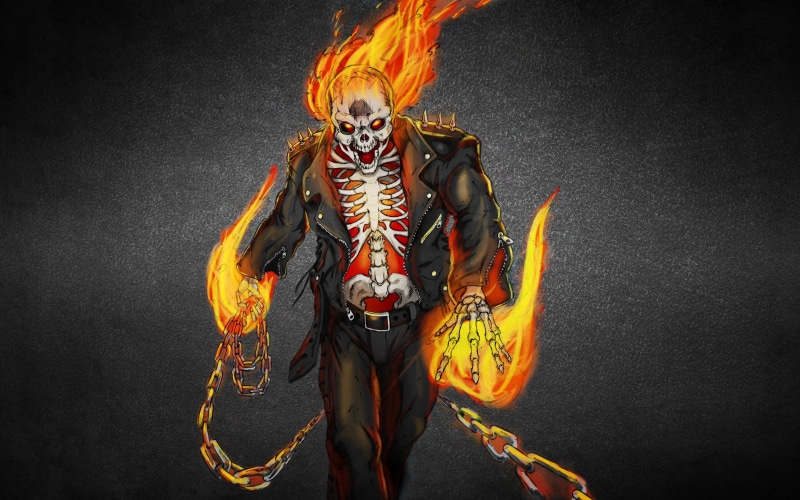 skeleton, arts culture and entertainment, black background, 2K, obscured face, skull, standing, traditional clothing, orange color, one Person, fantasy