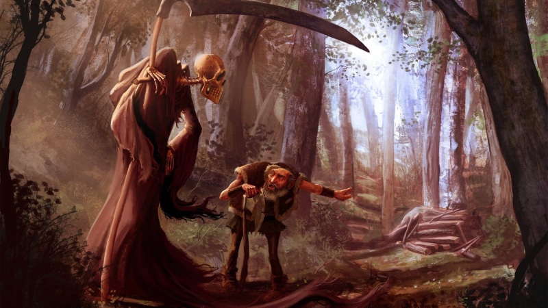 1080P, fantasy art, tree, plant, digital composite, men, leisure activity, clothing, Reapers, two people, digital, people, real people, dwarf, death, angel