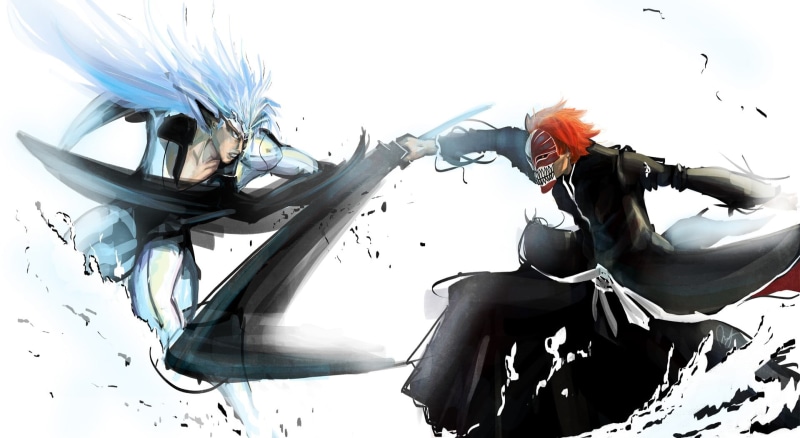 sitting, digital, nature, winter, Espada, 1080P, mode of transportation, Hollow, kurosaki, air vehicle, sword, flying, anime, water, Grimmjow Jaegerjaquez