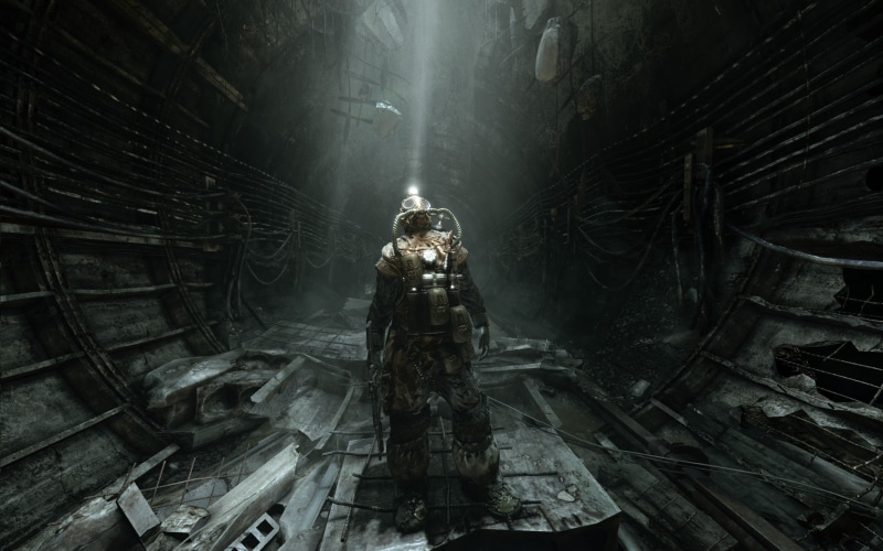 video games, Metro: Last Light, monochrome, digital art, Metro 2033, 2K