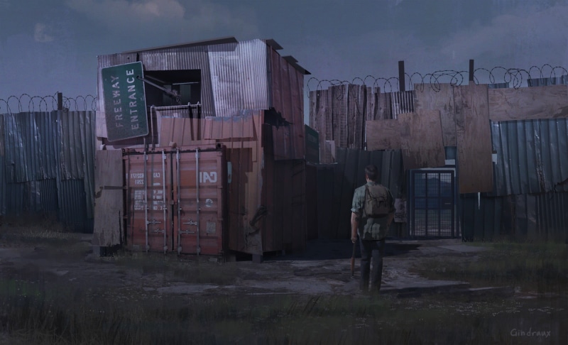 communication, real people, deterioration, nature, container, outdoors, The Last of Us, men, 1080P, sky, apocalyptic, one person, built structure, concept art