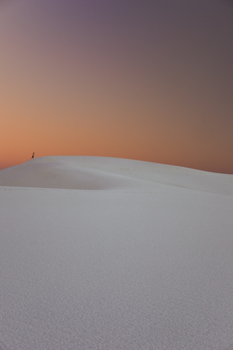 dusk, climate, 2K, space, tranquility, cold temperature, sand Dune, arid climate, scenics - nature, non-urban scene, land, blue, snowcapped mountain, dune