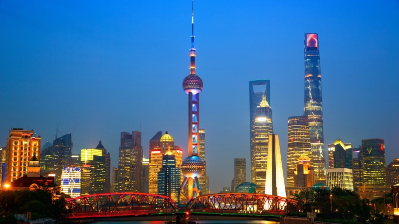 shanghai, waibaidu bridge, financial district, office building exterior, travel, asia, tourism, night, cityscape, spire, shanghai world financial center