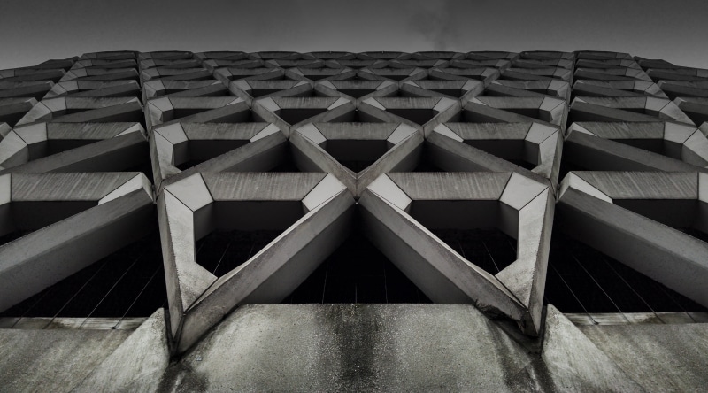 metal, outdoors, construction industry, architecture, built Structure, wheel, building exterior, sky, concrete, tire, facade, repetition, pattern, shape