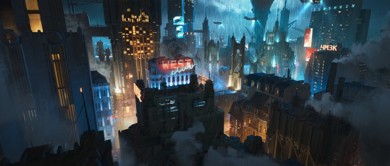 4K, city, Victorian, dystopian, concept art